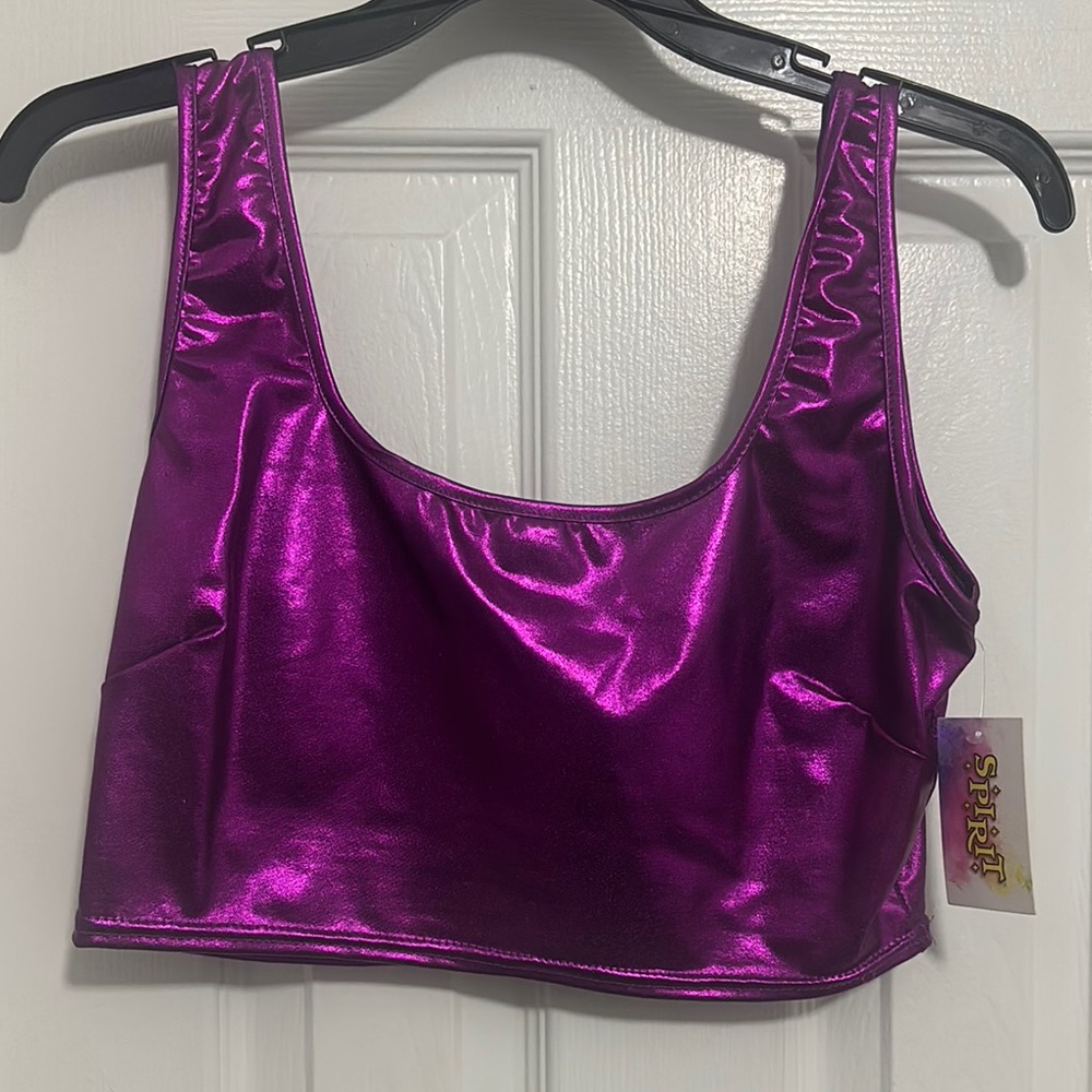 Metallic Purple Crop Top